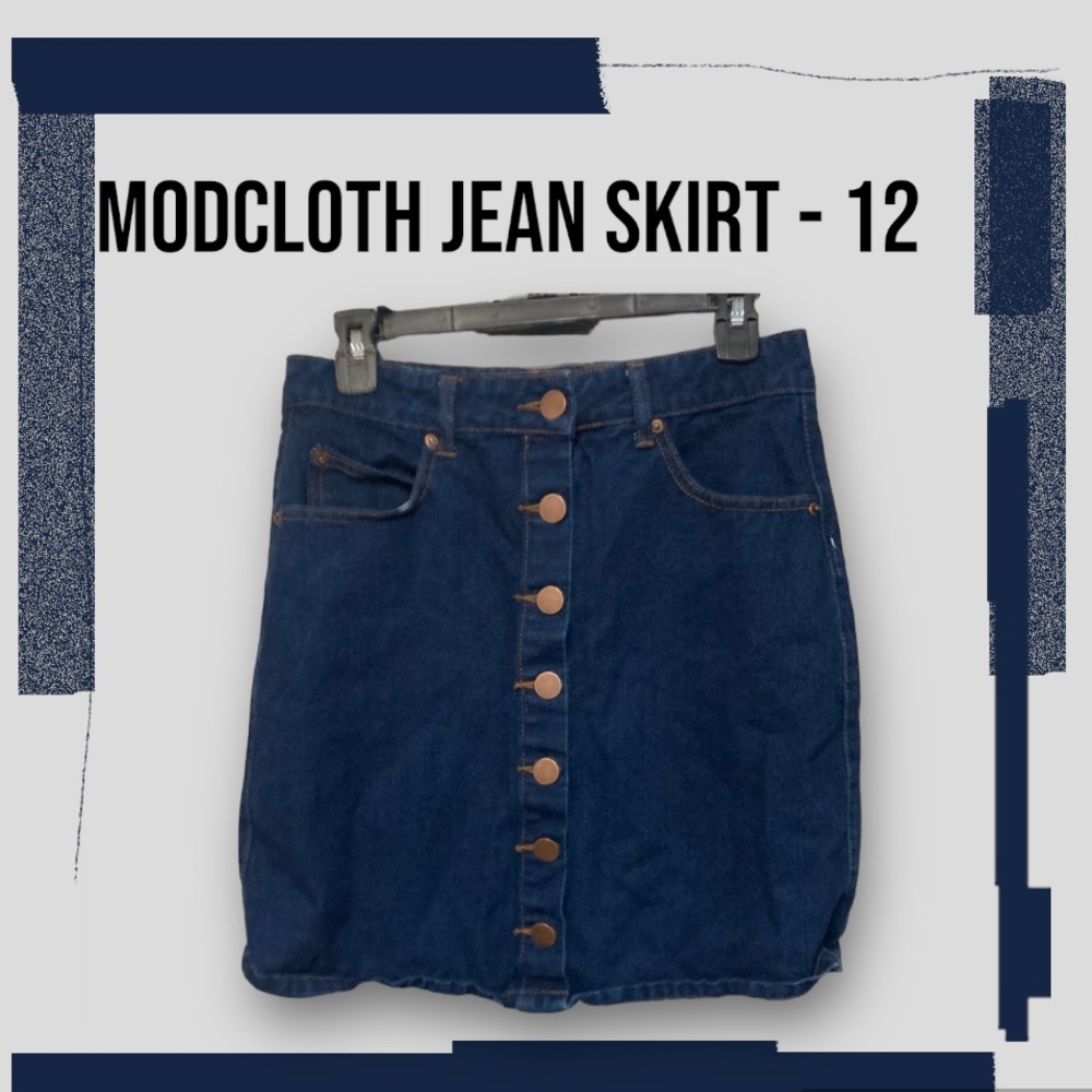 ModCloth Brave Soul Button Front Jean Skirt - Size 12/40